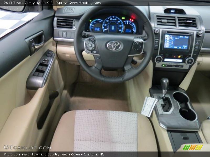 Cypress Green Metallic / Ivory 2013 Toyota Camry Hybrid XLE