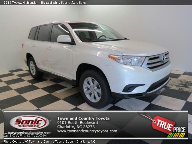 Blizzard White Pearl / Sand Beige 2013 Toyota Highlander