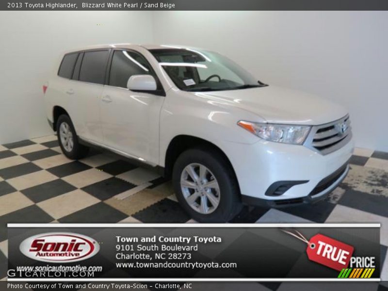 Blizzard White Pearl / Sand Beige 2013 Toyota Highlander