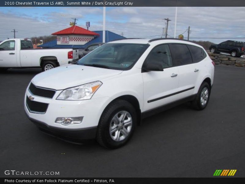 Summit White / Dark Gray/Light Gray 2010 Chevrolet Traverse LS AWD