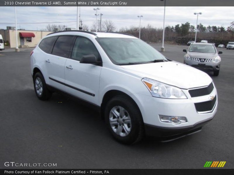 Summit White / Dark Gray/Light Gray 2010 Chevrolet Traverse LS AWD