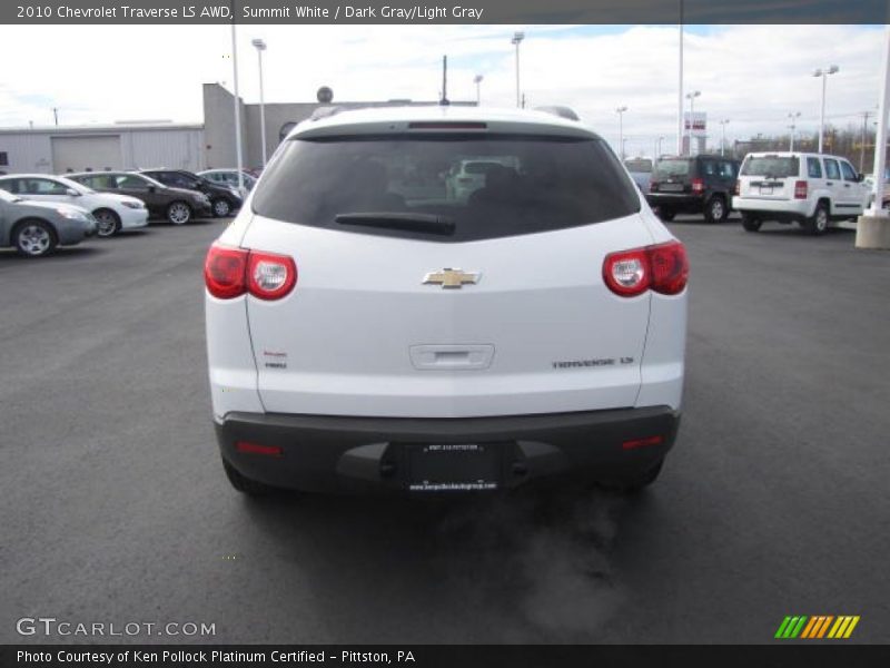 Summit White / Dark Gray/Light Gray 2010 Chevrolet Traverse LS AWD