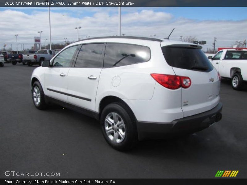 Summit White / Dark Gray/Light Gray 2010 Chevrolet Traverse LS AWD