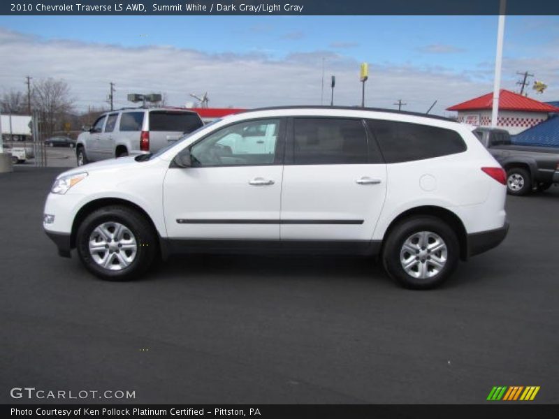 Summit White / Dark Gray/Light Gray 2010 Chevrolet Traverse LS AWD
