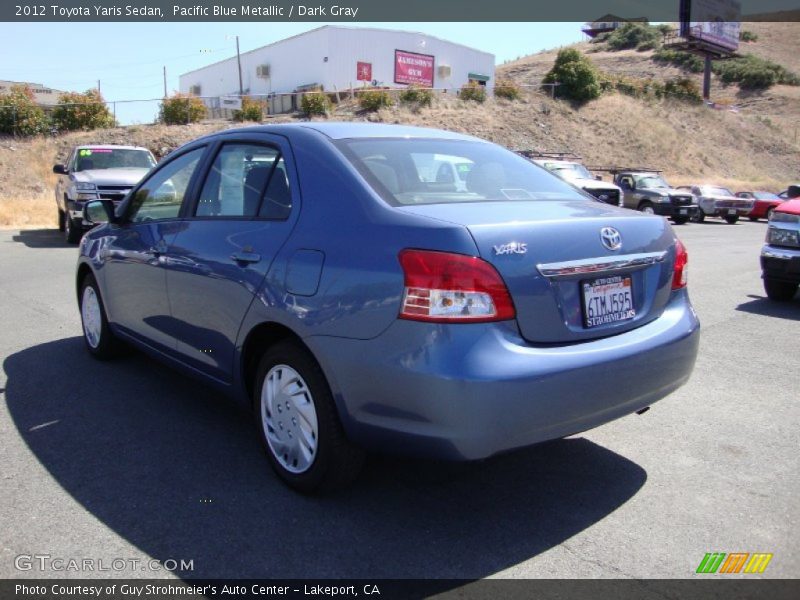 Pacific Blue Metallic / Dark Gray 2012 Toyota Yaris Sedan