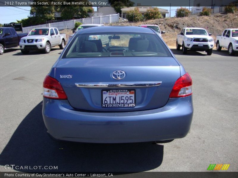 Pacific Blue Metallic / Dark Gray 2012 Toyota Yaris Sedan