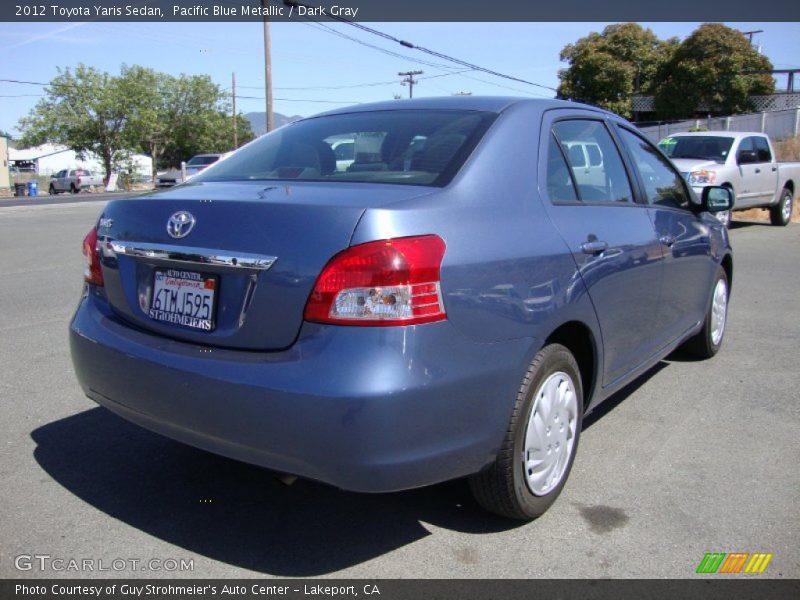 Pacific Blue Metallic / Dark Gray 2012 Toyota Yaris Sedan