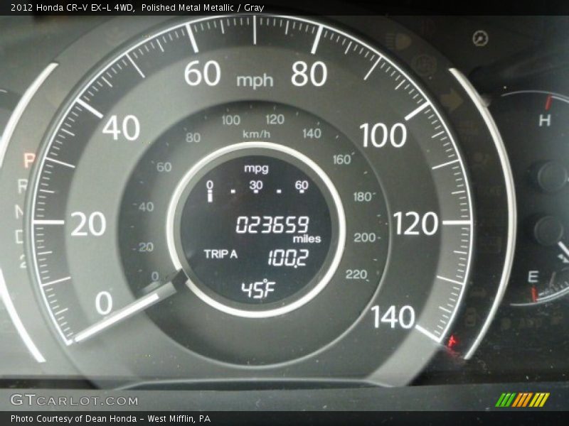 Polished Metal Metallic / Gray 2012 Honda CR-V EX-L 4WD