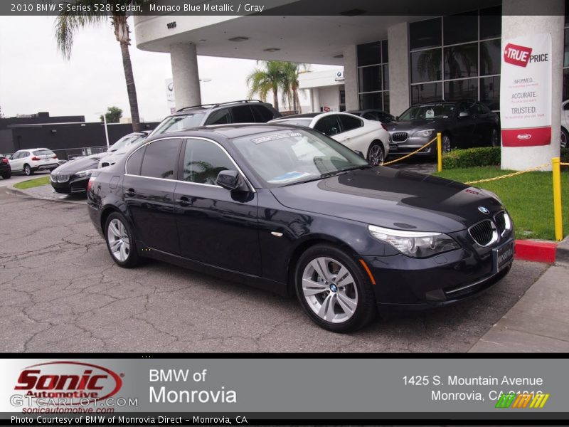 Monaco Blue Metallic / Gray 2010 BMW 5 Series 528i Sedan