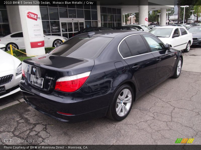 Monaco Blue Metallic / Gray 2010 BMW 5 Series 528i Sedan