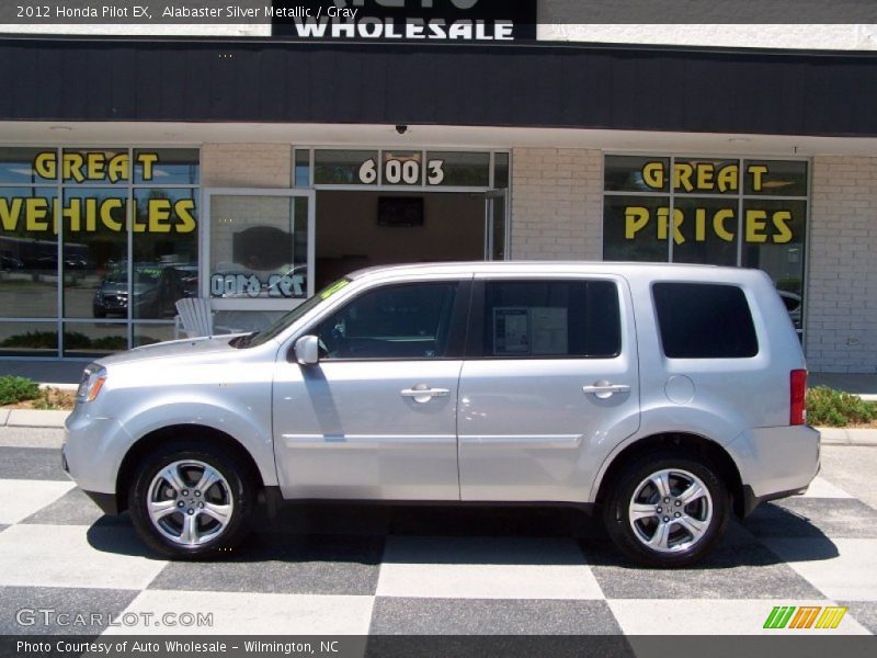 Alabaster Silver Metallic / Gray 2012 Honda Pilot EX