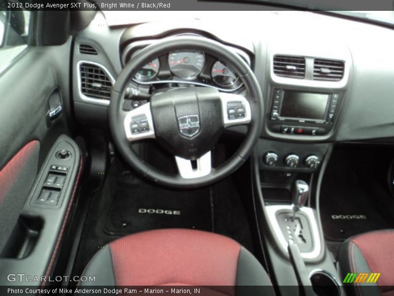 Bright White / Black/Red 2012 Dodge Avenger SXT Plus