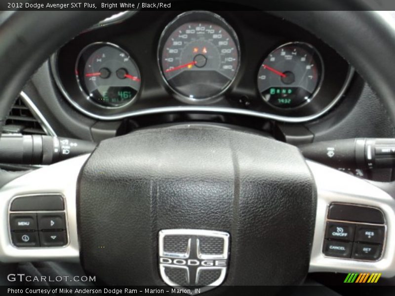 Bright White / Black/Red 2012 Dodge Avenger SXT Plus
