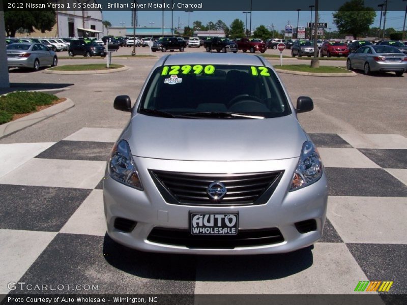 Brilliant Silver Metallic / Charcoal 2012 Nissan Versa 1.6 S Sedan