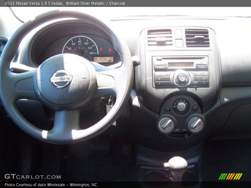 Brilliant Silver Metallic / Charcoal 2012 Nissan Versa 1.6 S Sedan