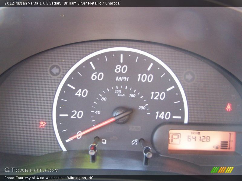 Brilliant Silver Metallic / Charcoal 2012 Nissan Versa 1.6 S Sedan