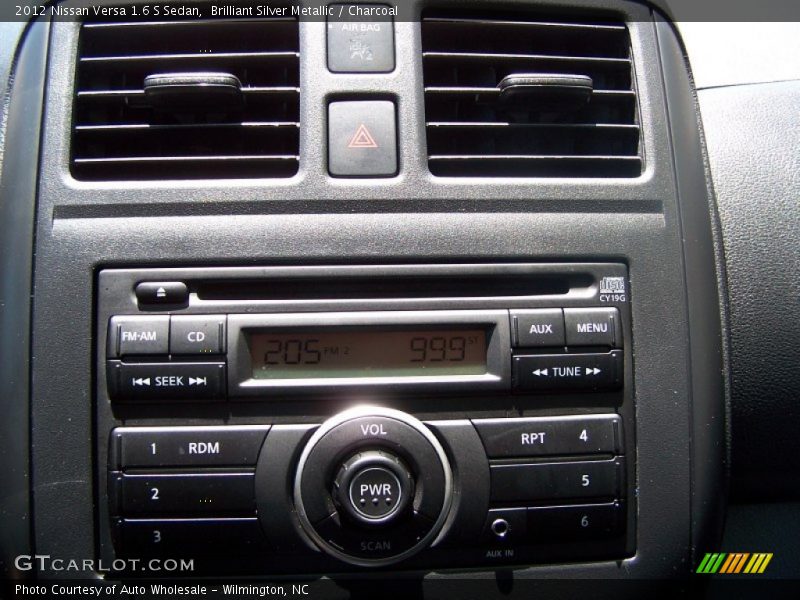 Brilliant Silver Metallic / Charcoal 2012 Nissan Versa 1.6 S Sedan