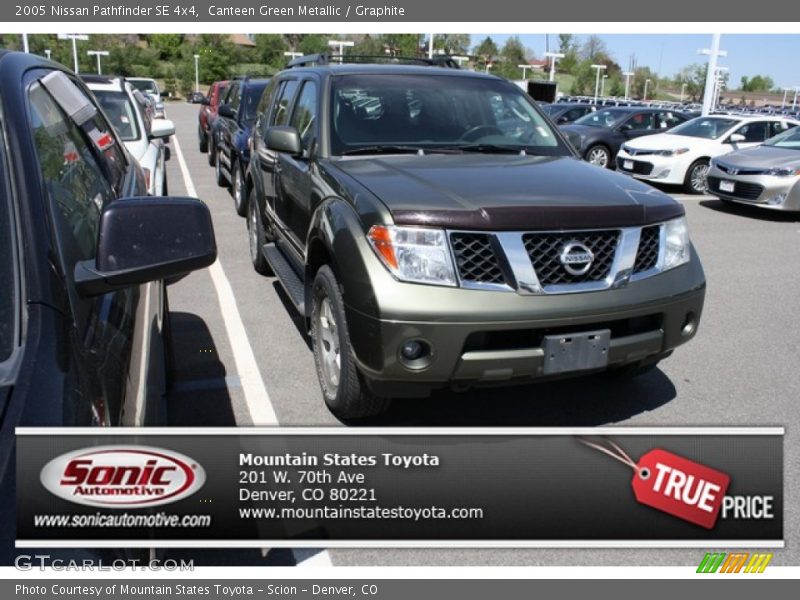 Canteen Green Metallic / Graphite 2005 Nissan Pathfinder SE 4x4
