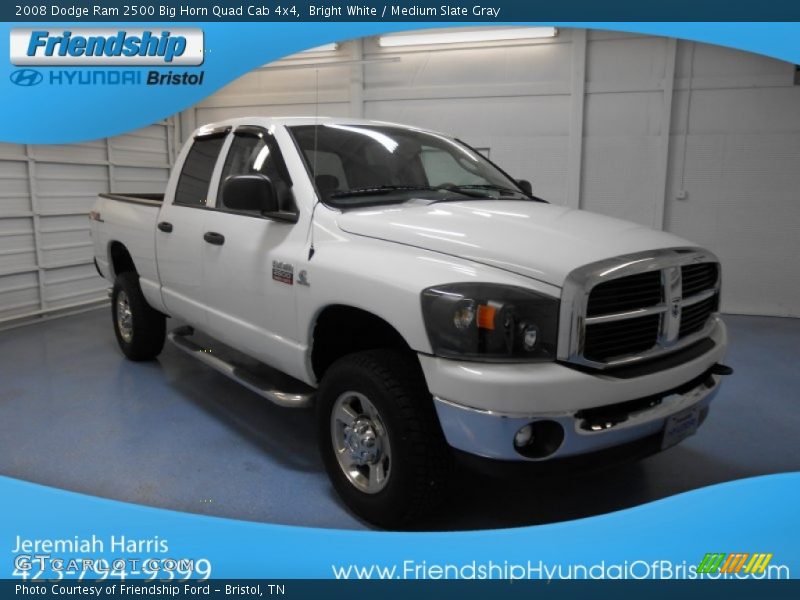 Bright White / Medium Slate Gray 2008 Dodge Ram 2500 Big Horn Quad Cab 4x4