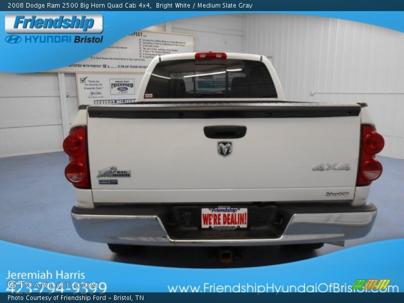 Bright White / Medium Slate Gray 2008 Dodge Ram 2500 Big Horn Quad Cab 4x4