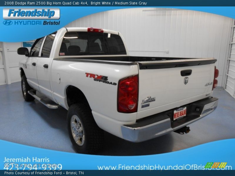Bright White / Medium Slate Gray 2008 Dodge Ram 2500 Big Horn Quad Cab 4x4