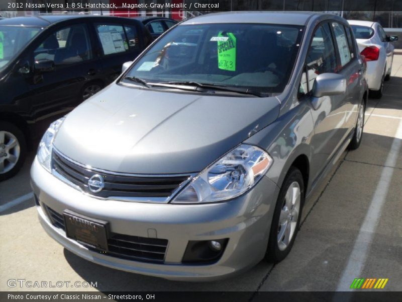 Magnetic Gray Metallic / Charcoal 2012 Nissan Versa 1.8 SL Hatchback