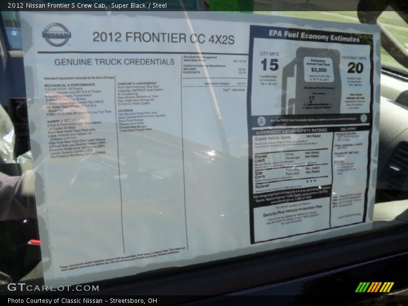 Super Black / Steel 2012 Nissan Frontier S Crew Cab