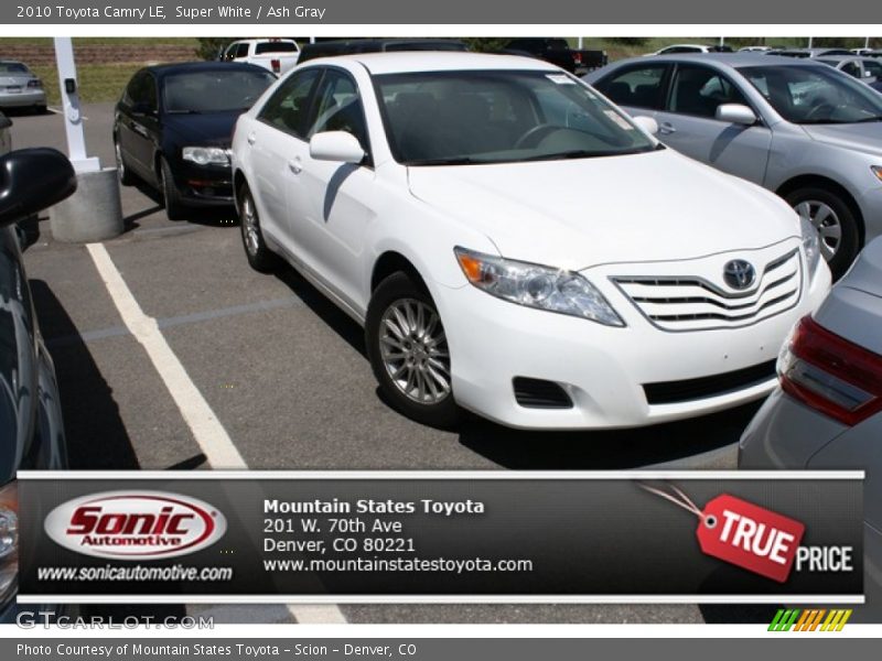 Super White / Ash Gray 2010 Toyota Camry LE