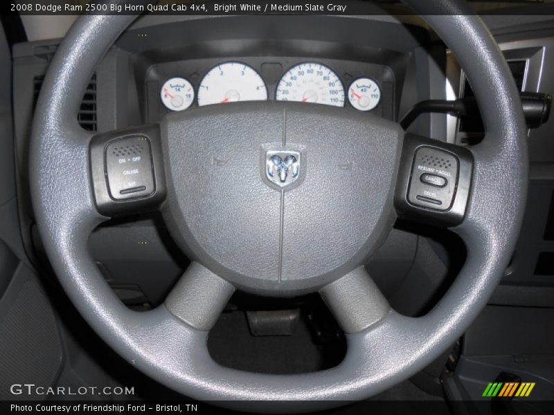 Bright White / Medium Slate Gray 2008 Dodge Ram 2500 Big Horn Quad Cab 4x4