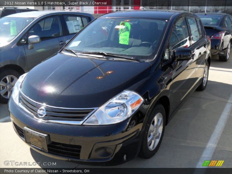 Super Black / Charcoal 2012 Nissan Versa 1.8 S Hatchback