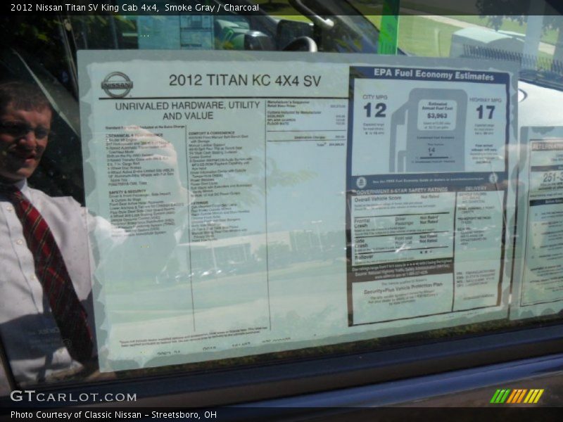 Smoke Gray / Charcoal 2012 Nissan Titan SV King Cab 4x4