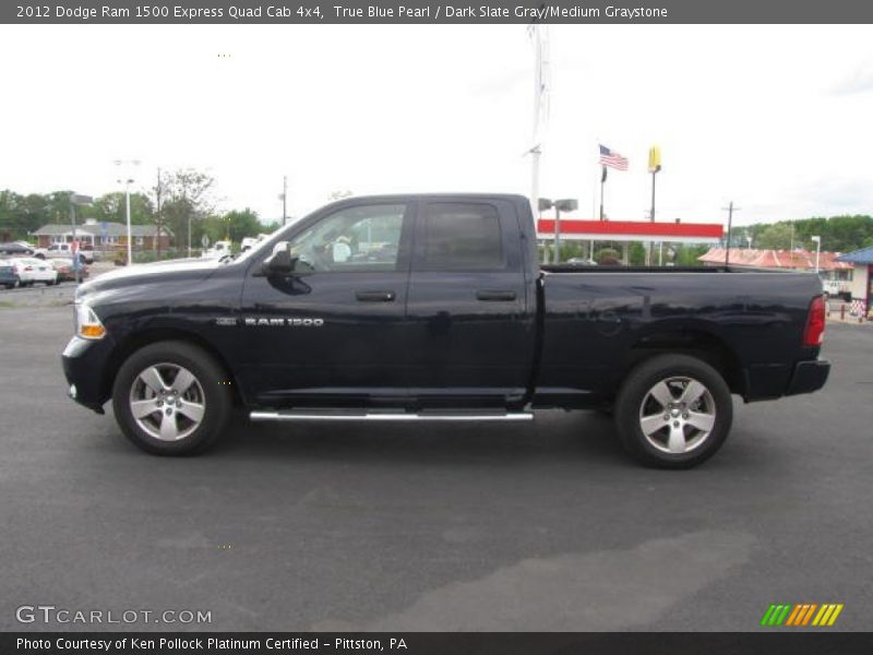 True Blue Pearl / Dark Slate Gray/Medium Graystone 2012 Dodge Ram 1500 Express Quad Cab 4x4