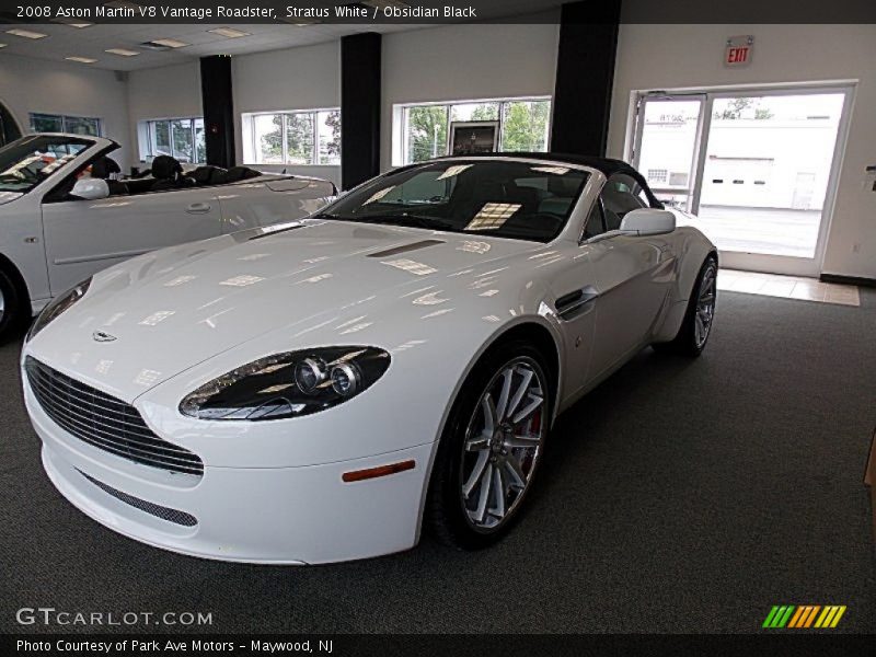 Stratus White / Obsidian Black 2008 Aston Martin V8 Vantage Roadster