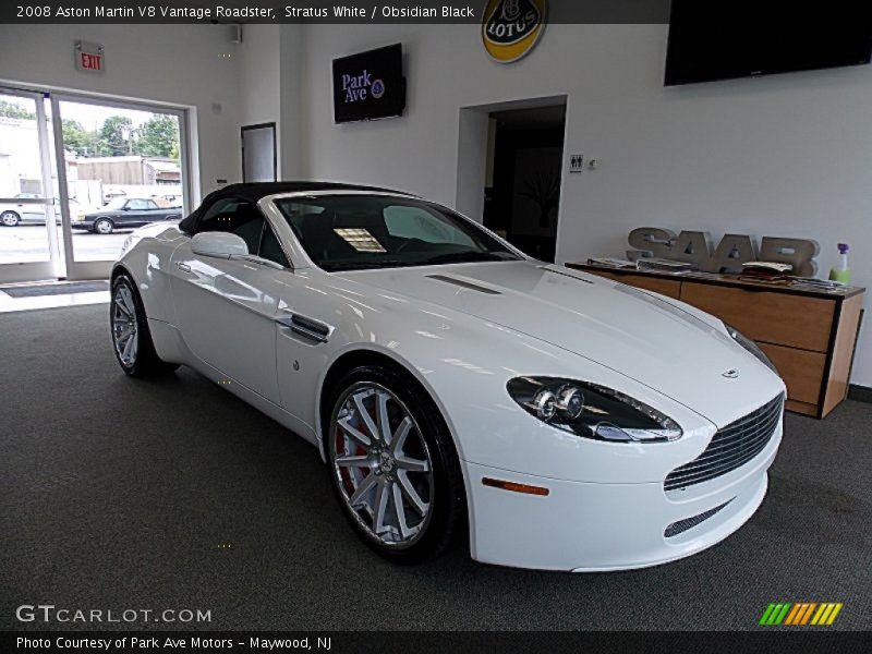Stratus White / Obsidian Black 2008 Aston Martin V8 Vantage Roadster