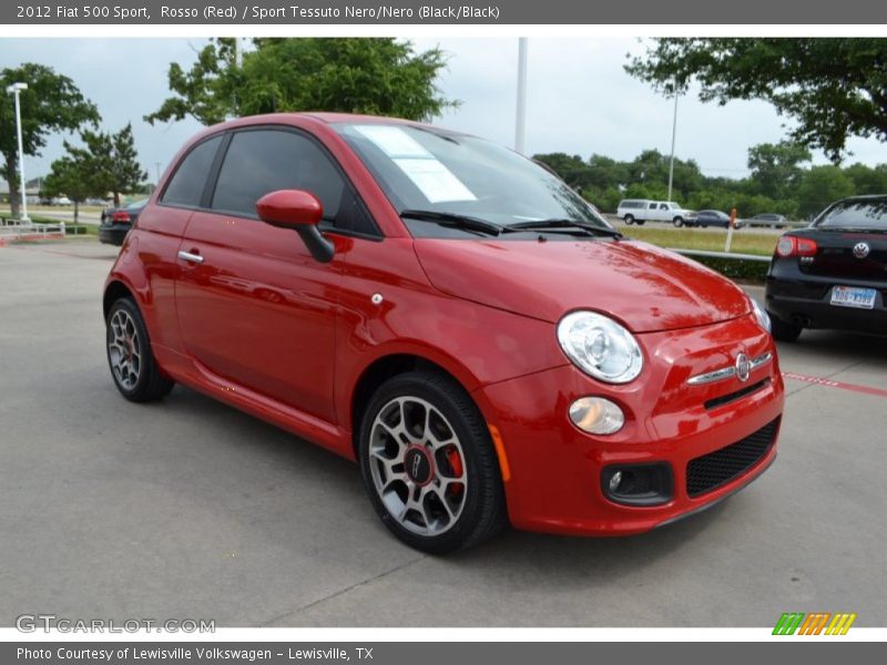 Rosso (Red) / Sport Tessuto Nero/Nero (Black/Black) 2012 Fiat 500 Sport