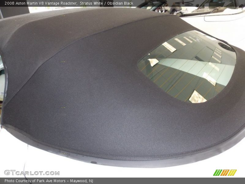 Stratus White / Obsidian Black 2008 Aston Martin V8 Vantage Roadster