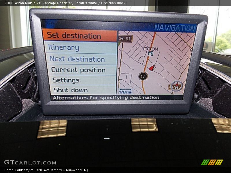 Navigation of 2008 V8 Vantage Roadster