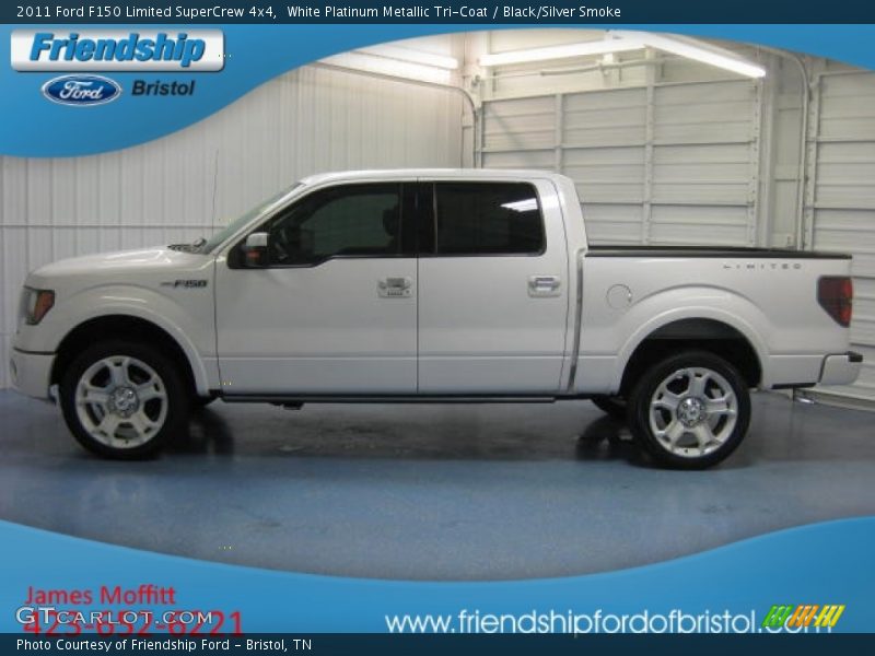 White Platinum Metallic Tri-Coat / Black/Silver Smoke 2011 Ford F150 Limited SuperCrew 4x4