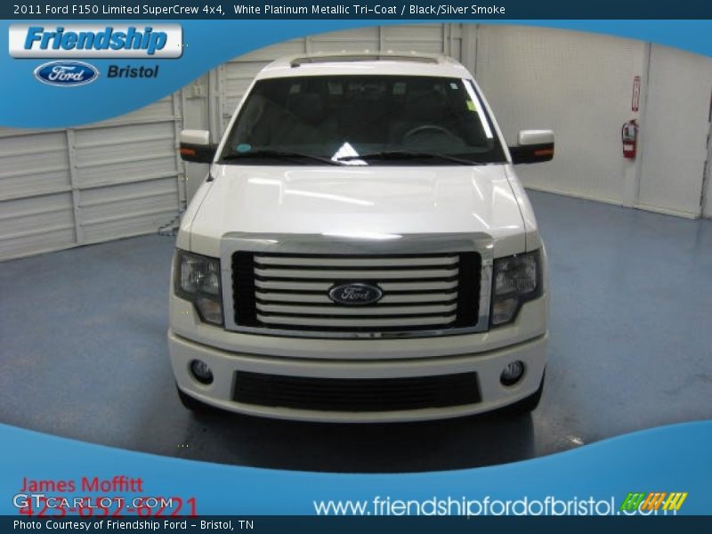 White Platinum Metallic Tri-Coat / Black/Silver Smoke 2011 Ford F150 Limited SuperCrew 4x4