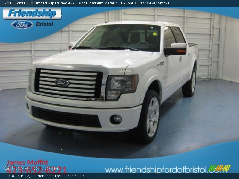 White Platinum Metallic Tri-Coat / Black/Silver Smoke 2011 Ford F150 Limited SuperCrew 4x4