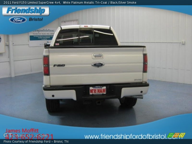 White Platinum Metallic Tri-Coat / Black/Silver Smoke 2011 Ford F150 Limited SuperCrew 4x4