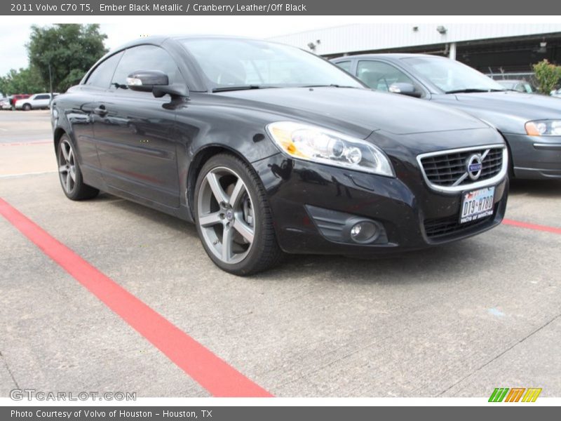 Ember Black Metallic / Cranberry Leather/Off Black 2011 Volvo C70 T5