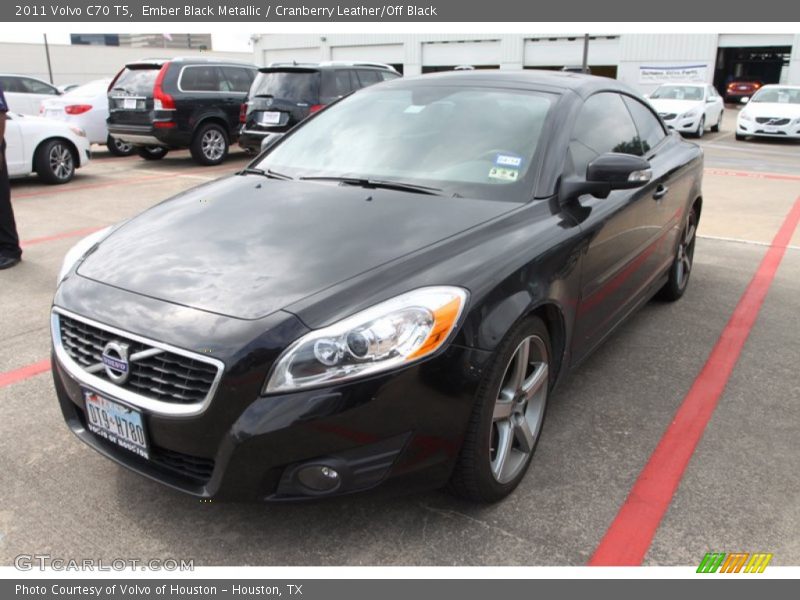 Ember Black Metallic / Cranberry Leather/Off Black 2011 Volvo C70 T5