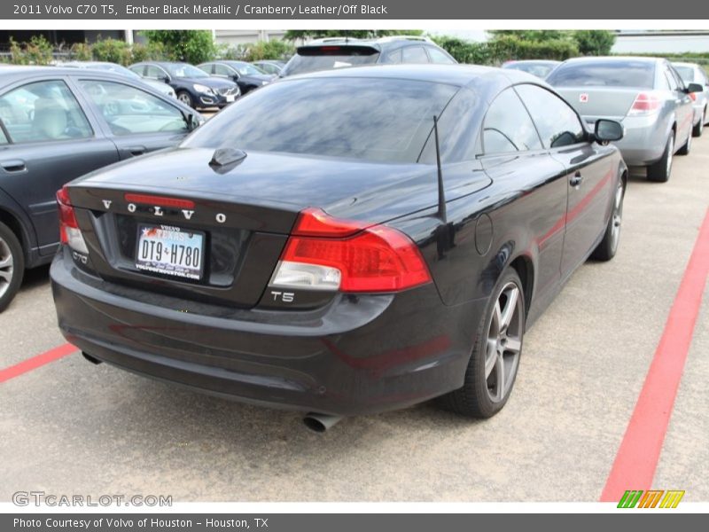 Ember Black Metallic / Cranberry Leather/Off Black 2011 Volvo C70 T5