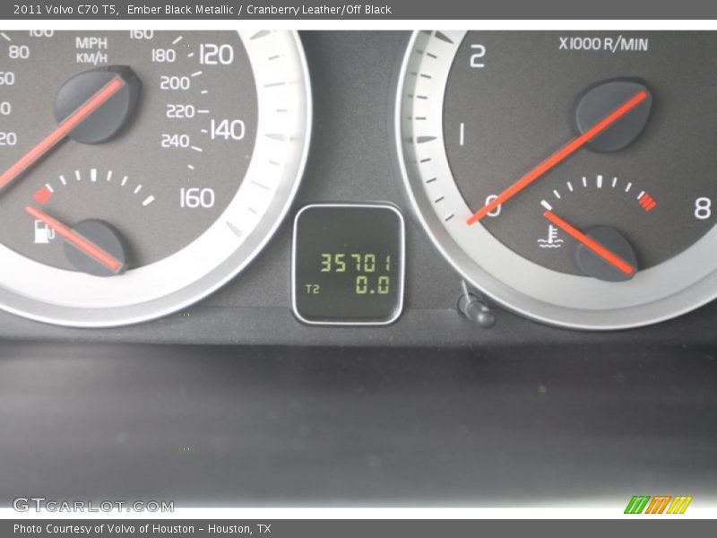 Ember Black Metallic / Cranberry Leather/Off Black 2011 Volvo C70 T5