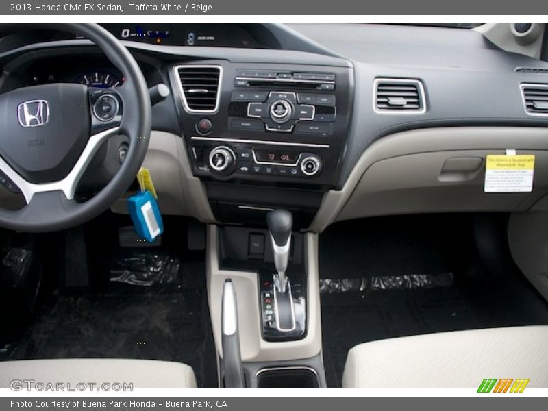 Taffeta White / Beige 2013 Honda Civic EX Sedan