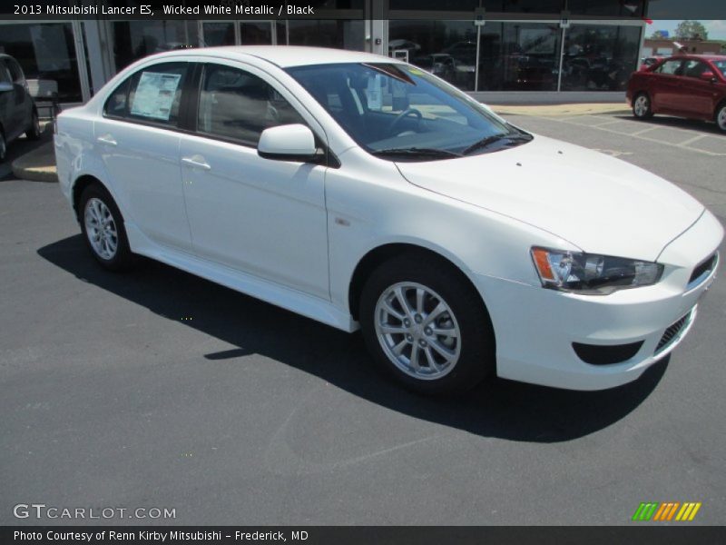 Wicked White Metallic / Black 2013 Mitsubishi Lancer ES