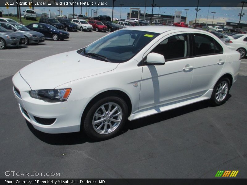 Wicked White Metallic / Black 2013 Mitsubishi Lancer ES
