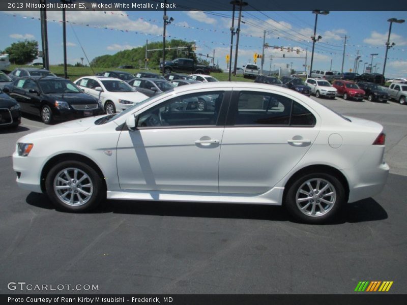 Wicked White Metallic / Black 2013 Mitsubishi Lancer ES
