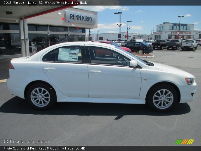 Wicked White Metallic / Black 2013 Mitsubishi Lancer ES